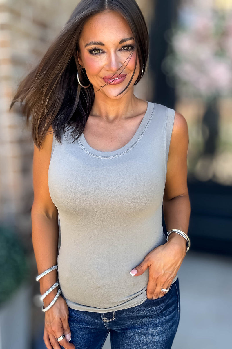Love Tank Mushroom Seamless Round Neck Tank Top