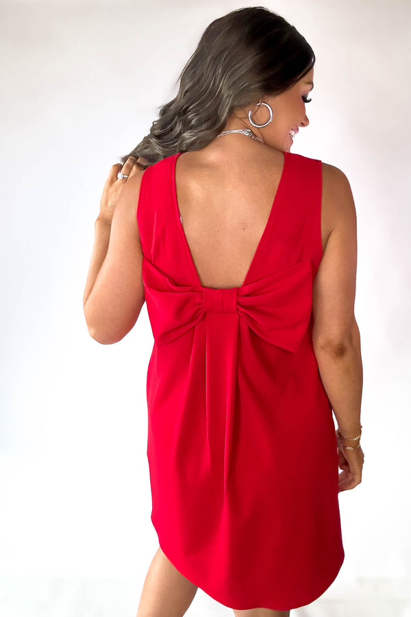 Bow Back Red Dress