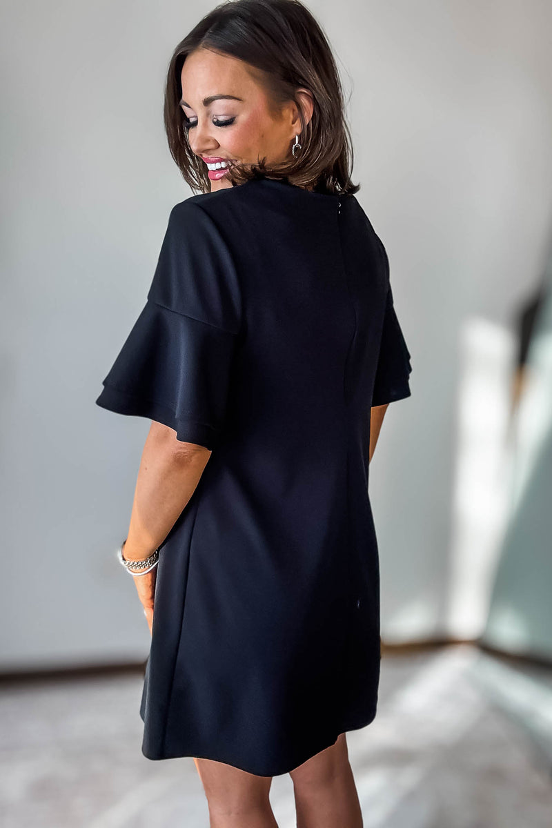 Double Ruffle Black Dress