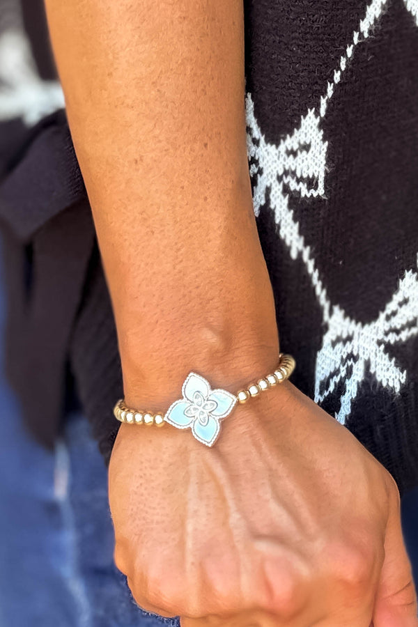 Beaded Mother Of Pearl Statement Bracelet
