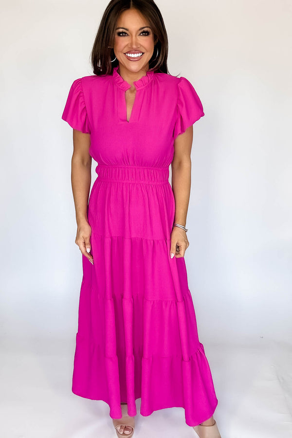 Beauty Hot Pink Maxi Dress