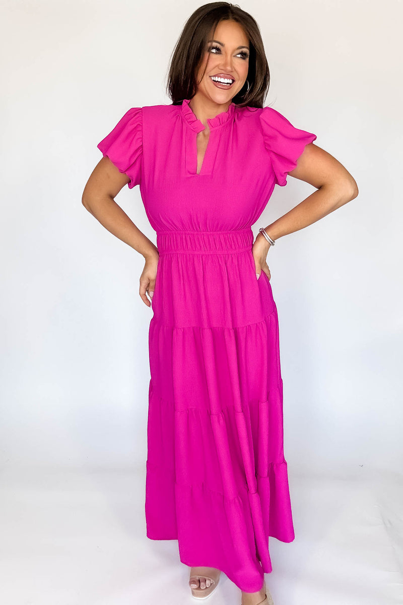 Beauty Hot Pink Maxi Dress