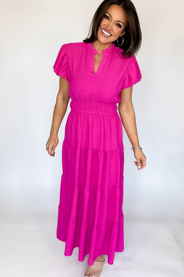 Beauty Hot Pink Maxi Dress
