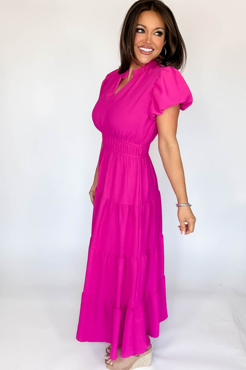 Beauty Hot Pink Maxi Dress