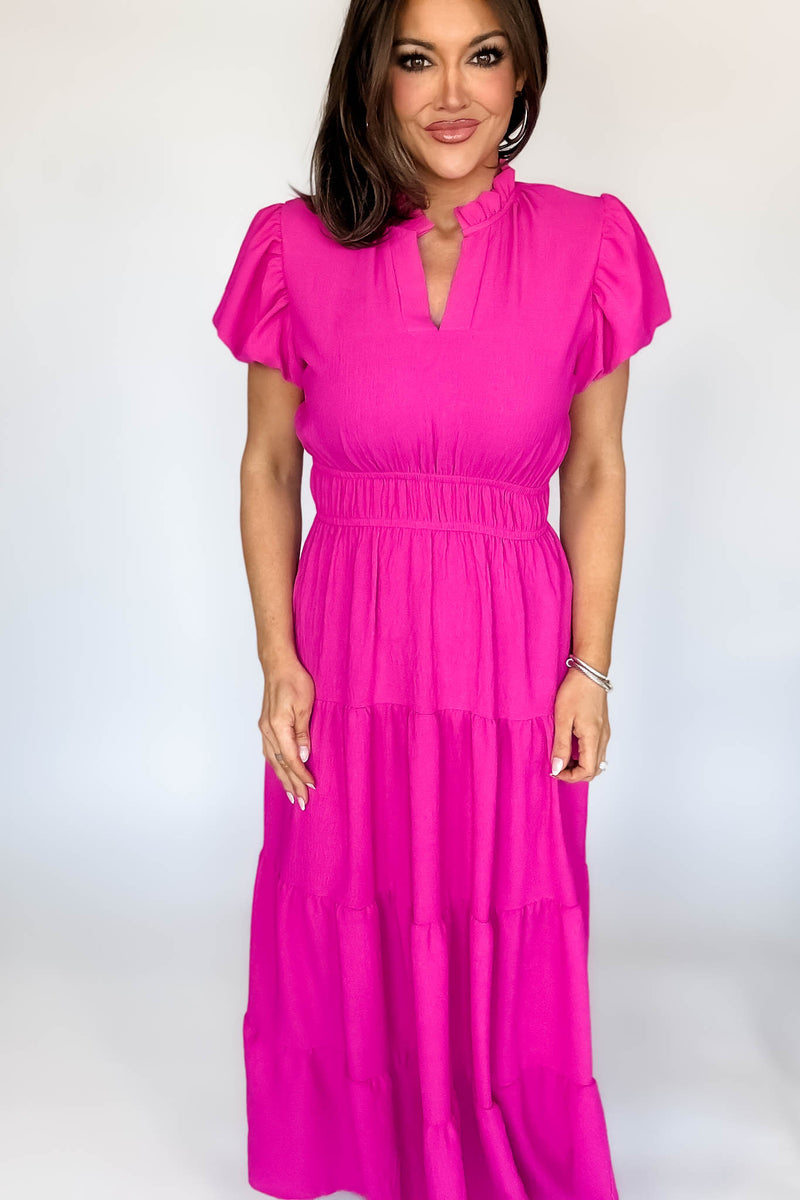 Beauty Hot Pink Maxi Dress
