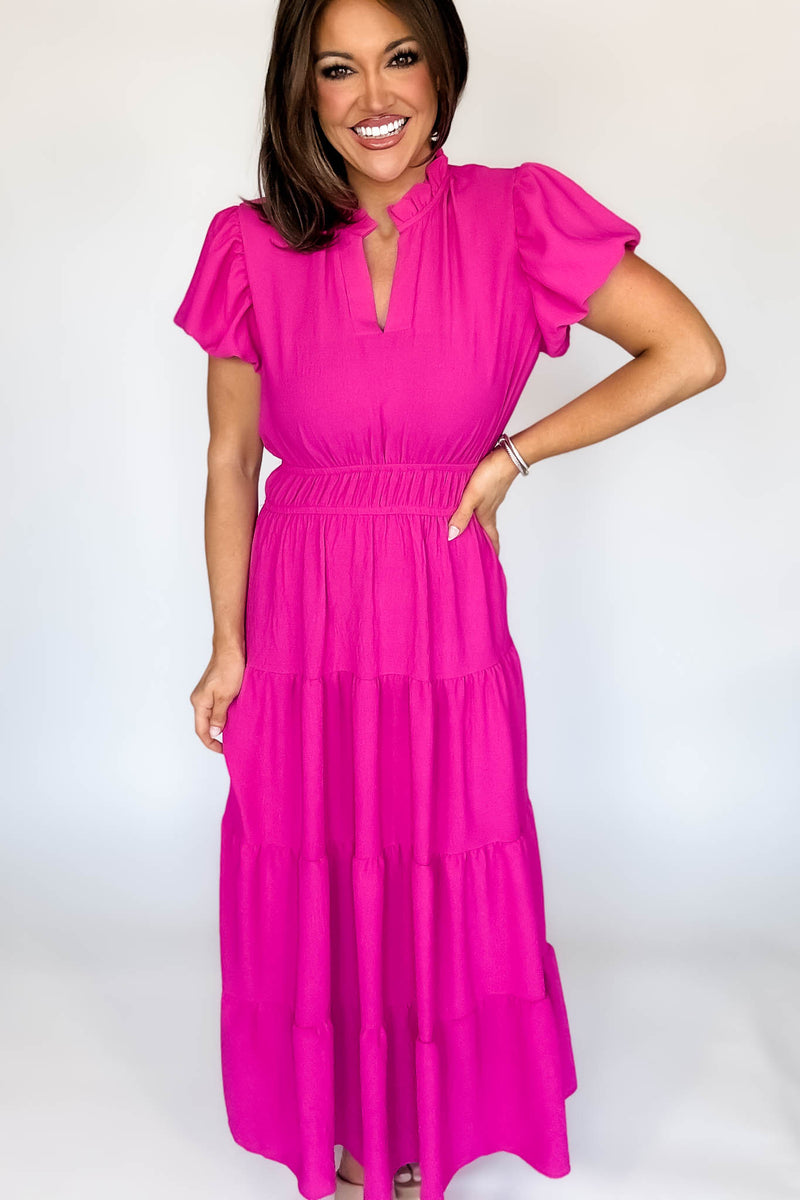 Beauty Hot Pink Maxi Dress