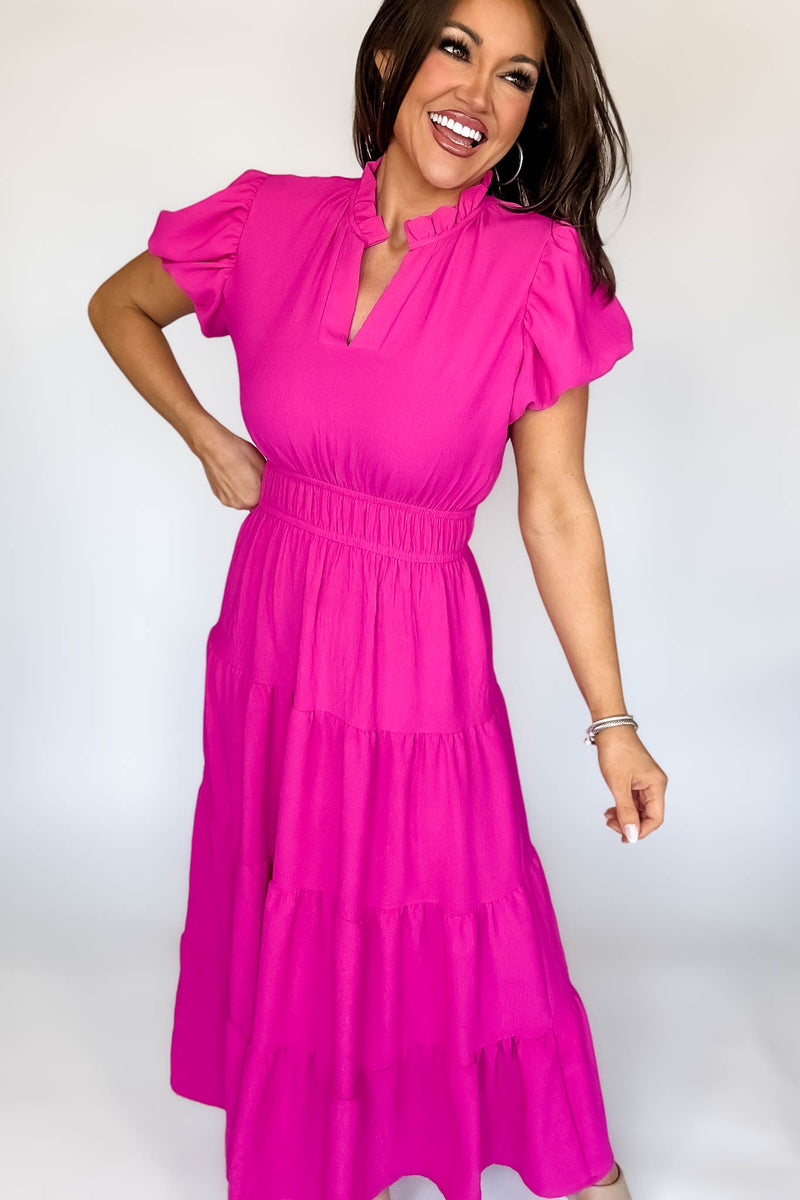 Beauty Hot Pink Maxi Dress