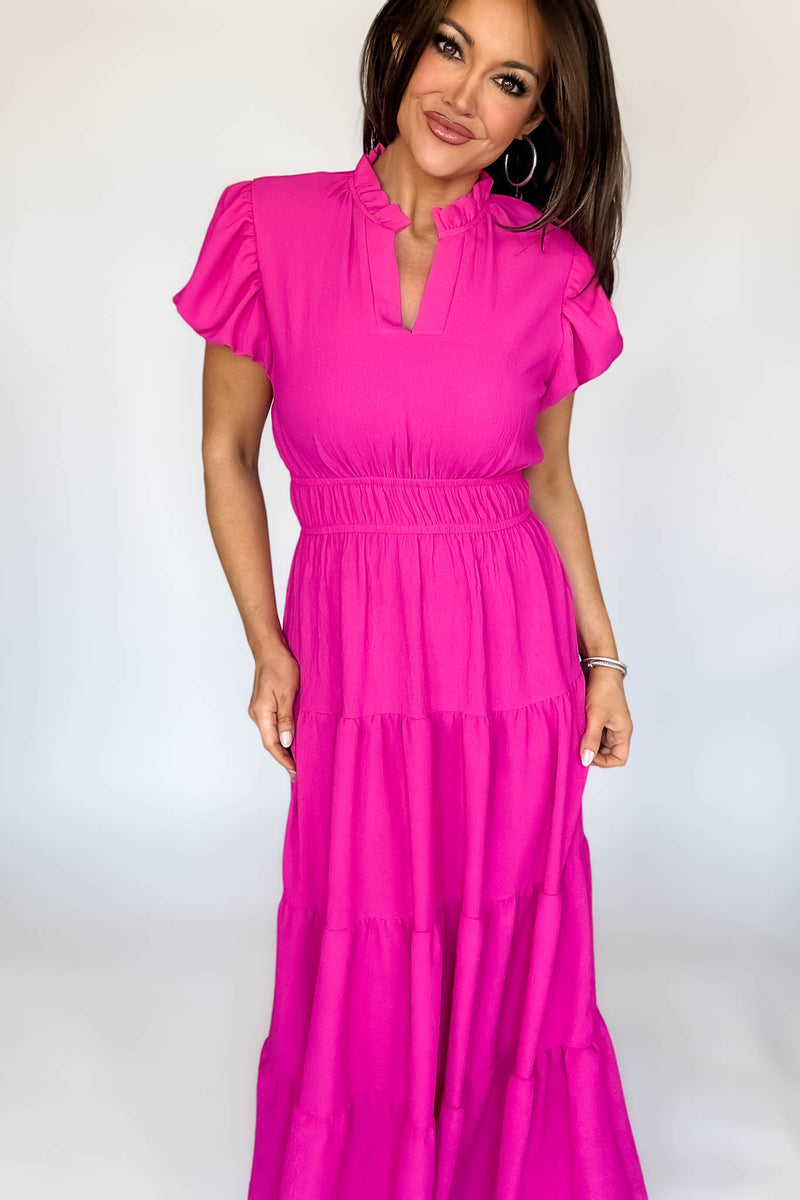 Beauty Hot Pink Maxi Dress