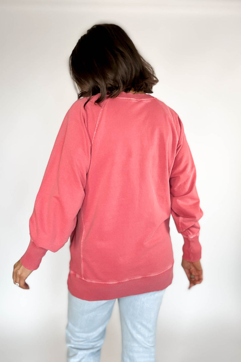 Stella Steal Ruby Pigment Dyed French Terry Pullover With Pockets (NO RESTOCK)