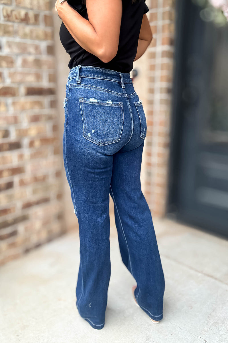 Risen Tummy Control High Rise Straight Jeans