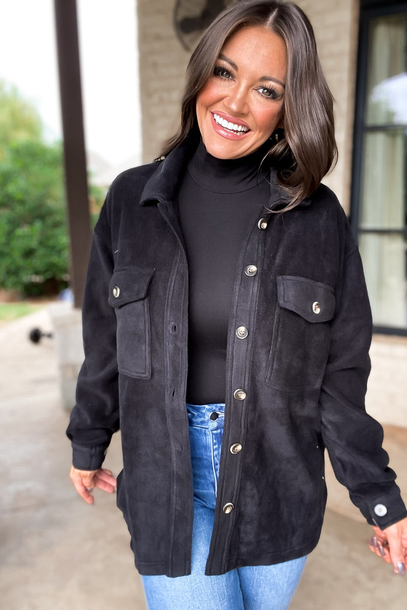 Perfectly In Season Black Fleece Shacket