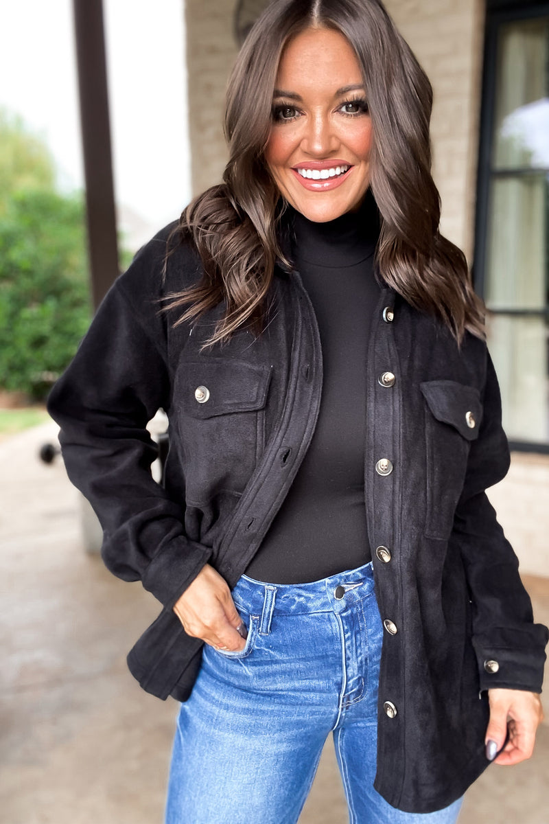 Perfectly In Season Black Fleece Shacket