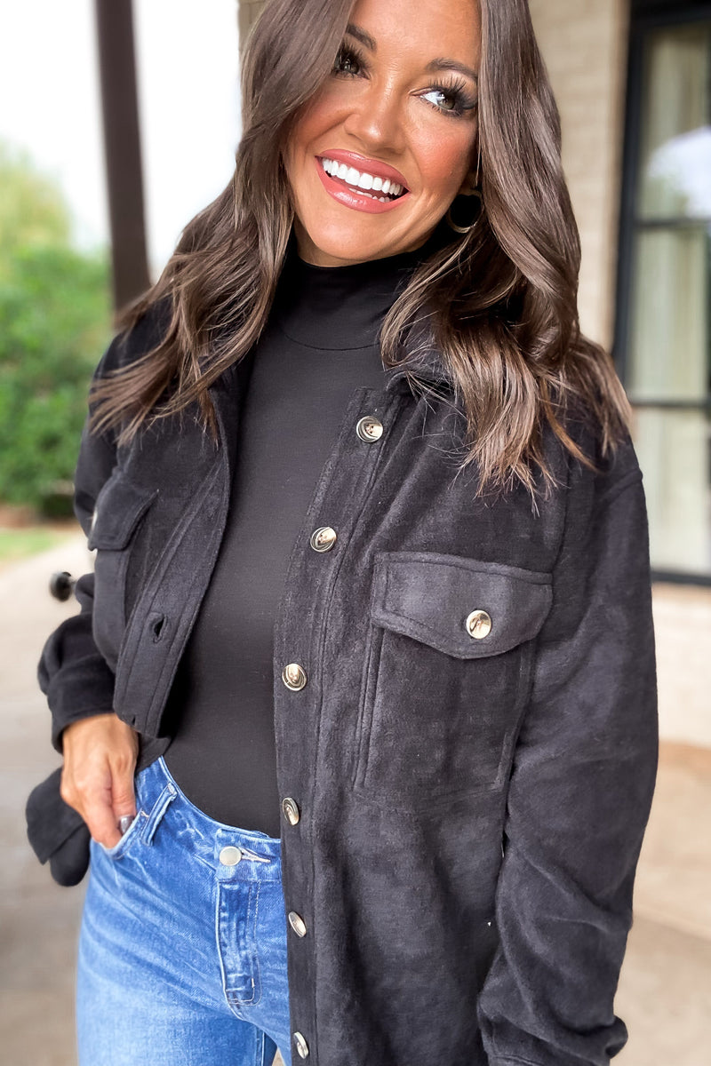 Perfectly In Season Black Fleece Shacket