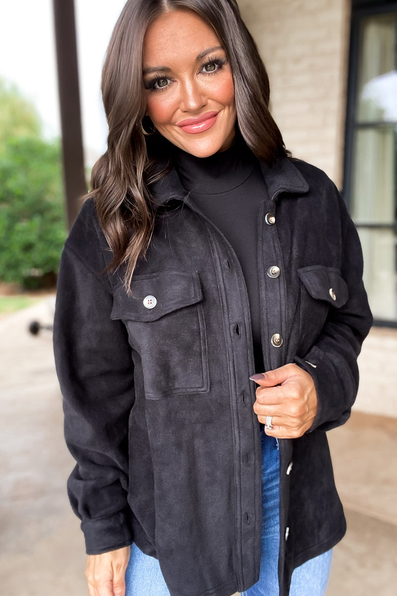 Perfectly In Season Black Fleece Shacket