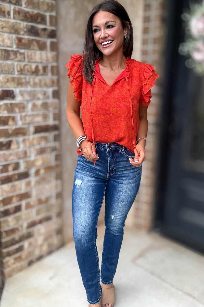 Risen Tummy Control High Rise Ankle Skinny Jeans