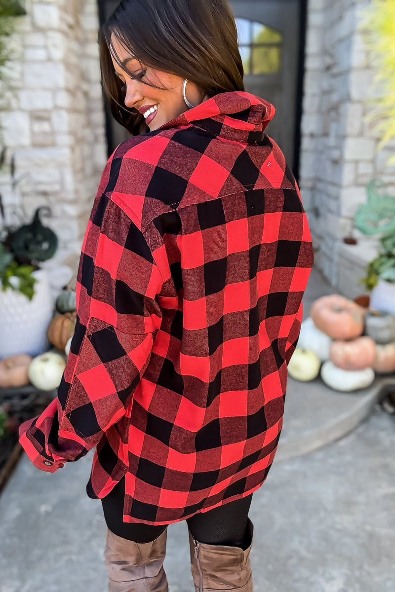 Perfectly You Red Check Flannel Shirt