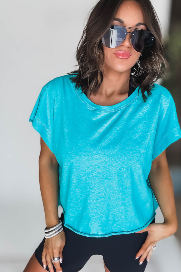 Turquoise Open Back Top
