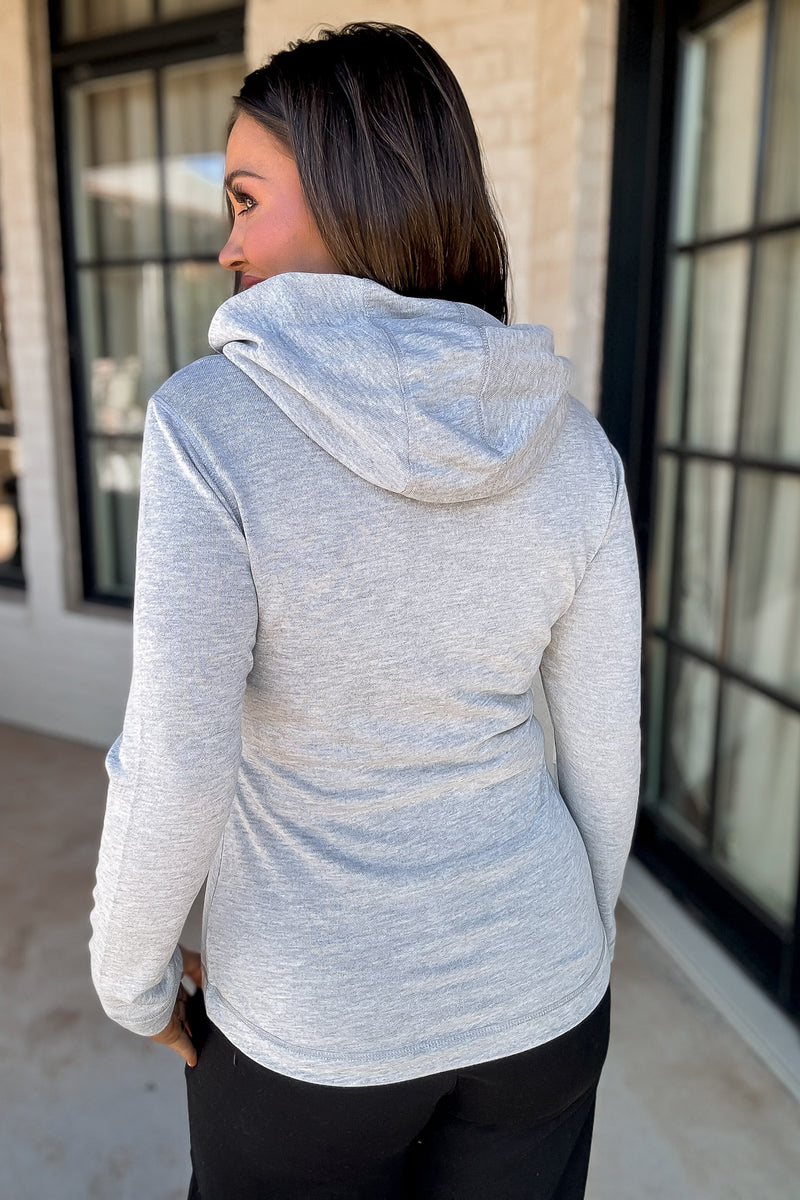 Slim Fit Heather Grey Hooded Pullover