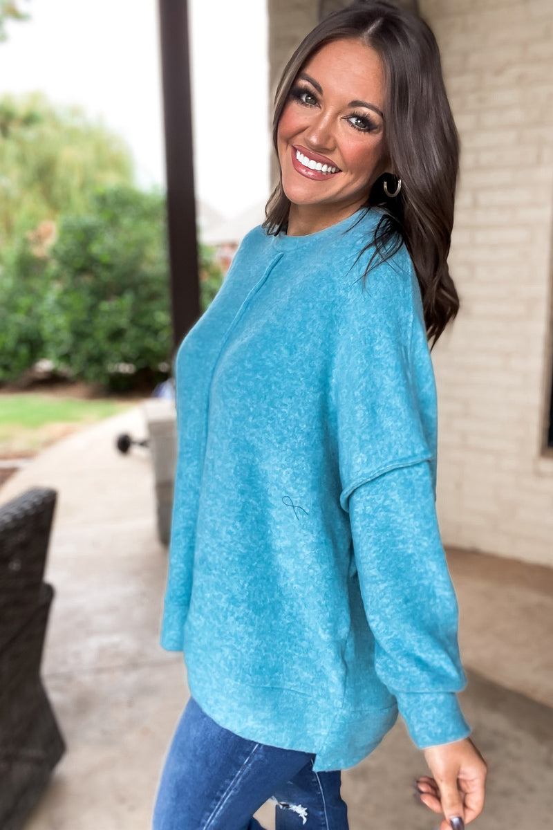 Want The Best Dusty Teal Tunic Top
