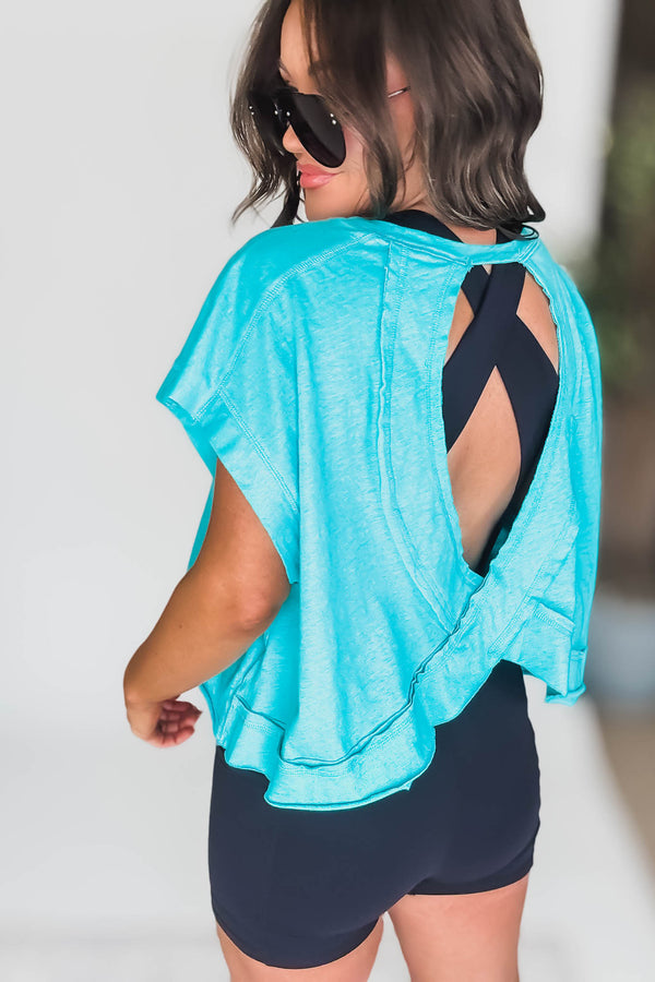 Turquoise Open Back Top