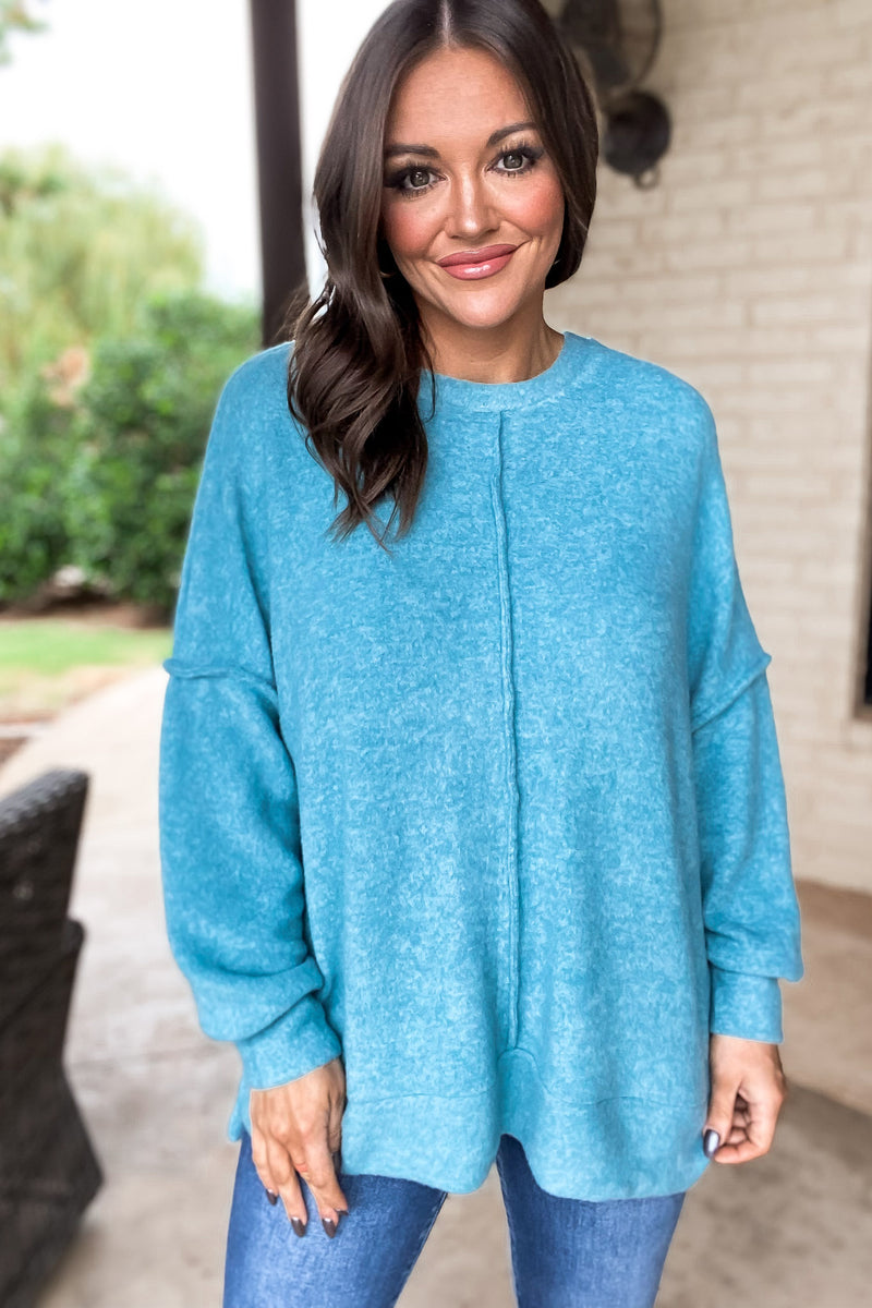 Want The Best Dusty Teal Tunic Top