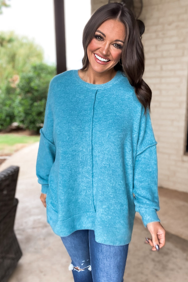 Want The Best Dusty Teal Tunic Top