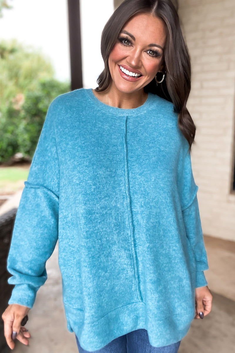 Want The Best Dusty Teal Tunic Top