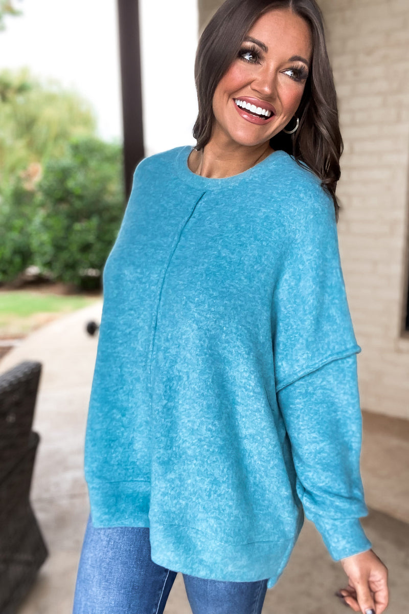 Want The Best Dusty Teal Tunic Top