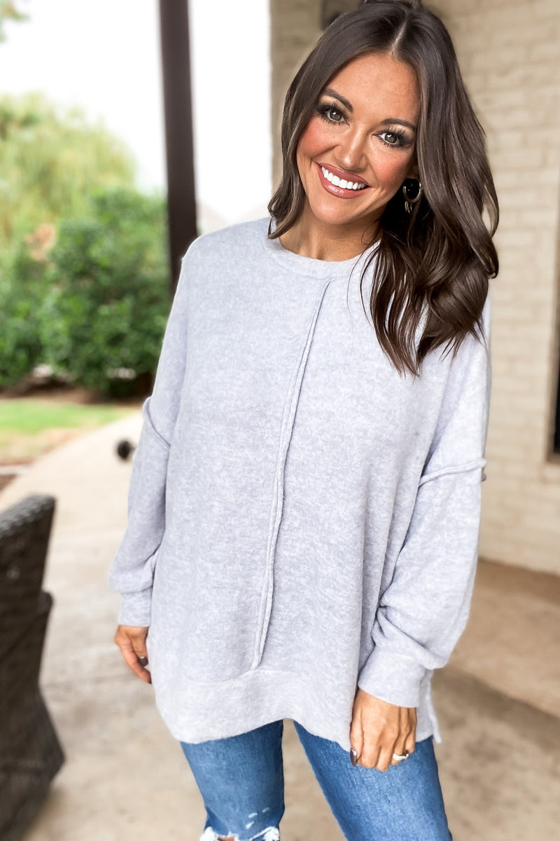 Want The Best Heather Grey Tunic Top