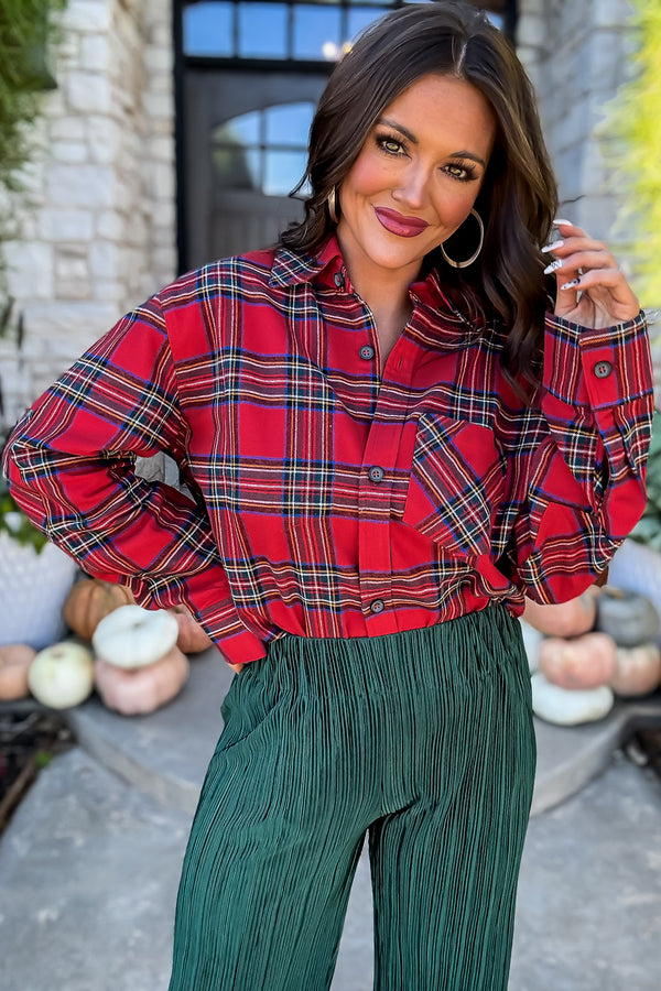 All The Memories Red Plaid Shirt