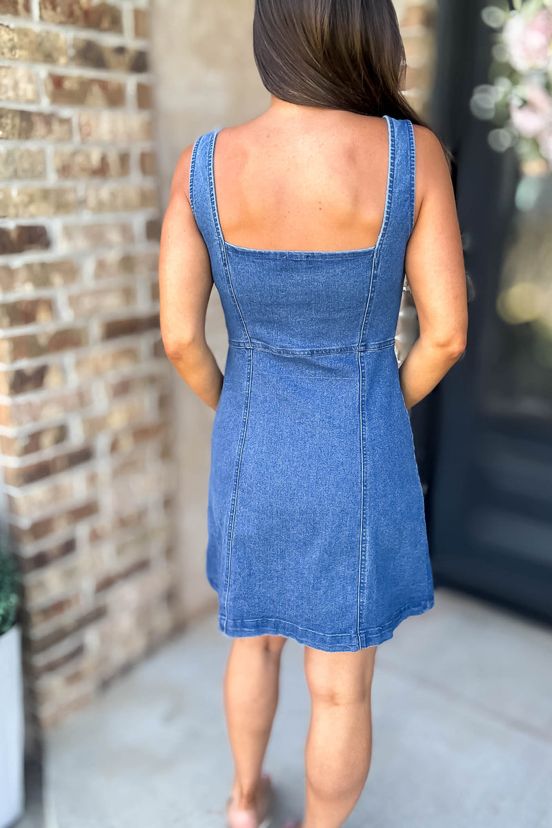 Denim Zip Up Dress