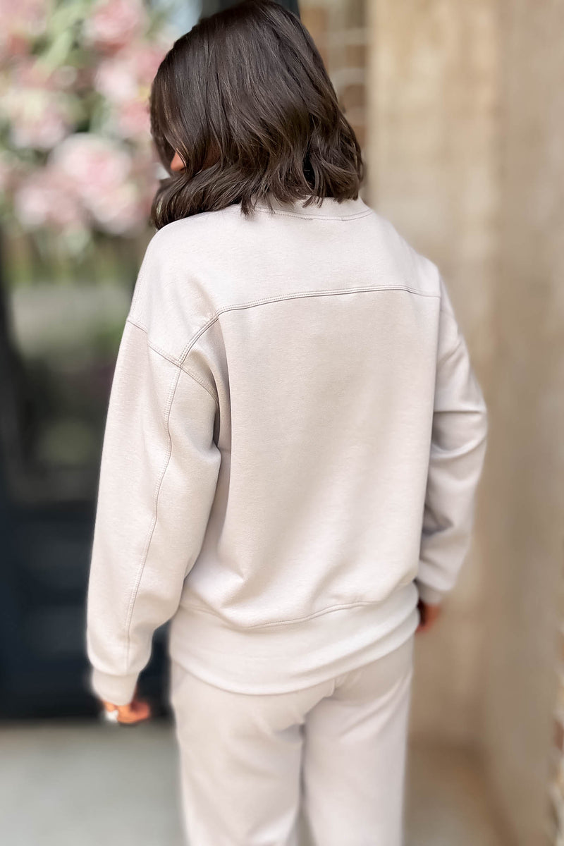 Crew Neck Ash Mocha Scuba Crewneck Pullover