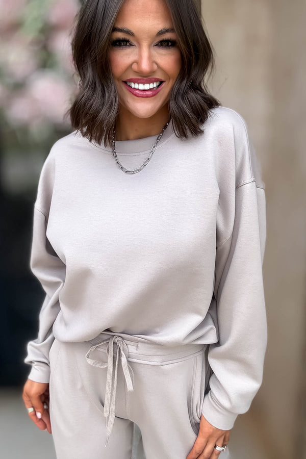 Crew Neck Ash Mocha Scuba Crewneck Pullover