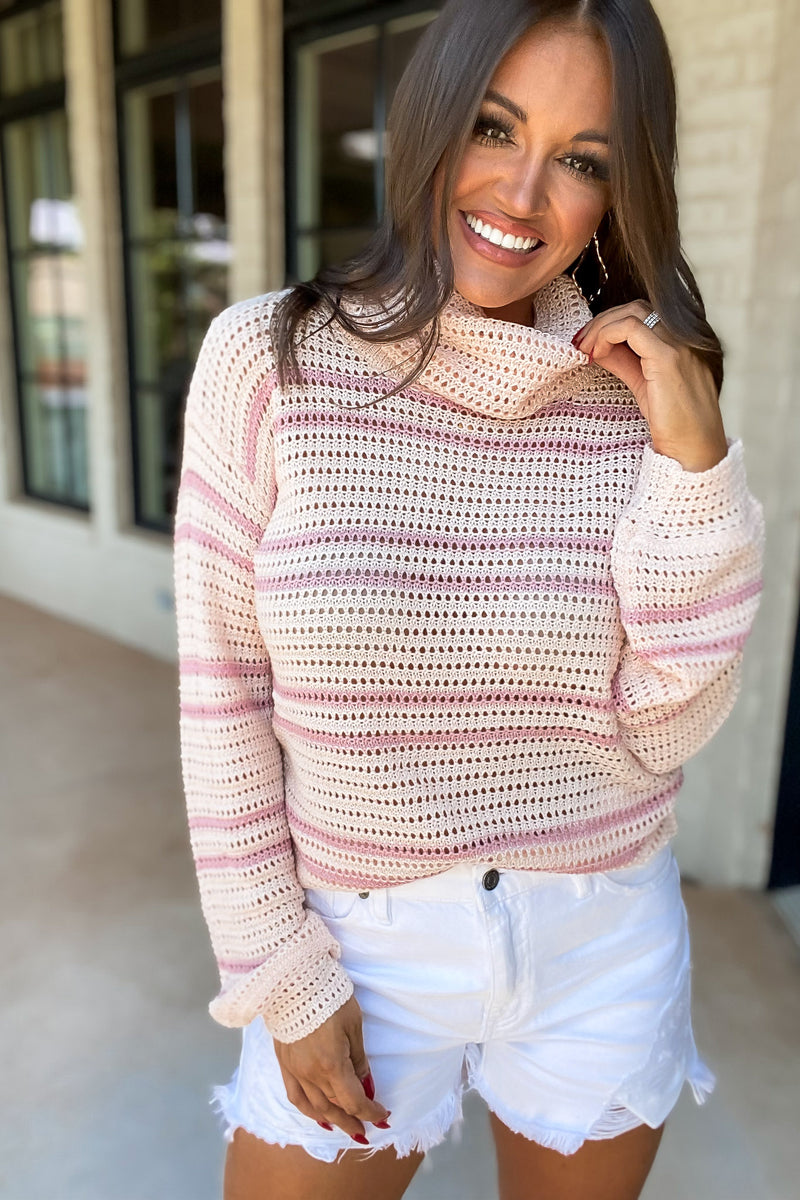 Let's Get Going Pink Knitted Sweater