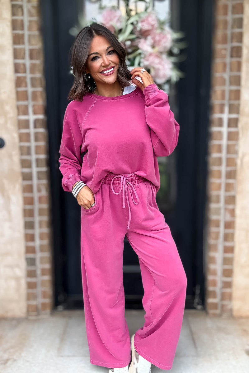 Wine Washed Terry Pants
