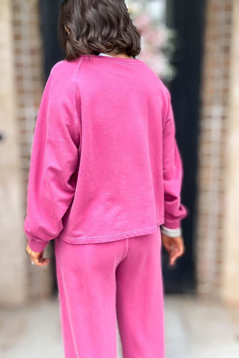 Wine Washed Terry Round Neck Pullover