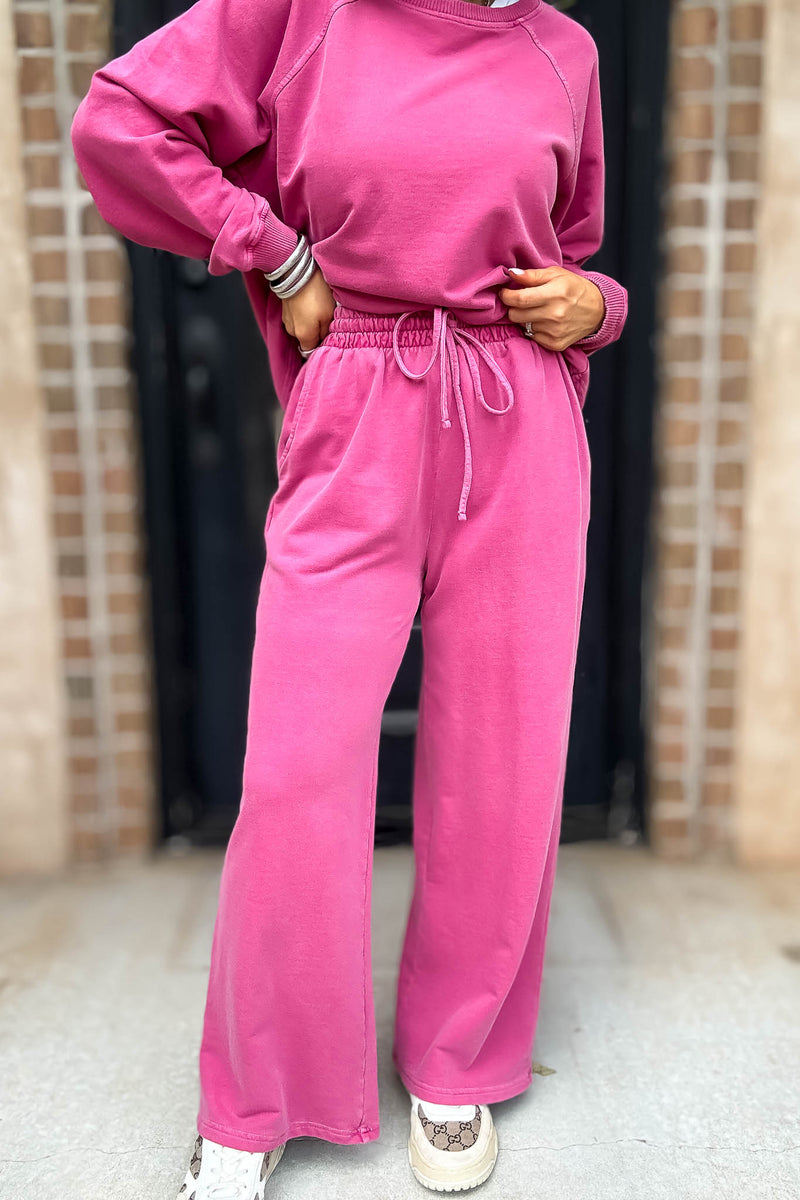 Wine Washed Terry Pants
