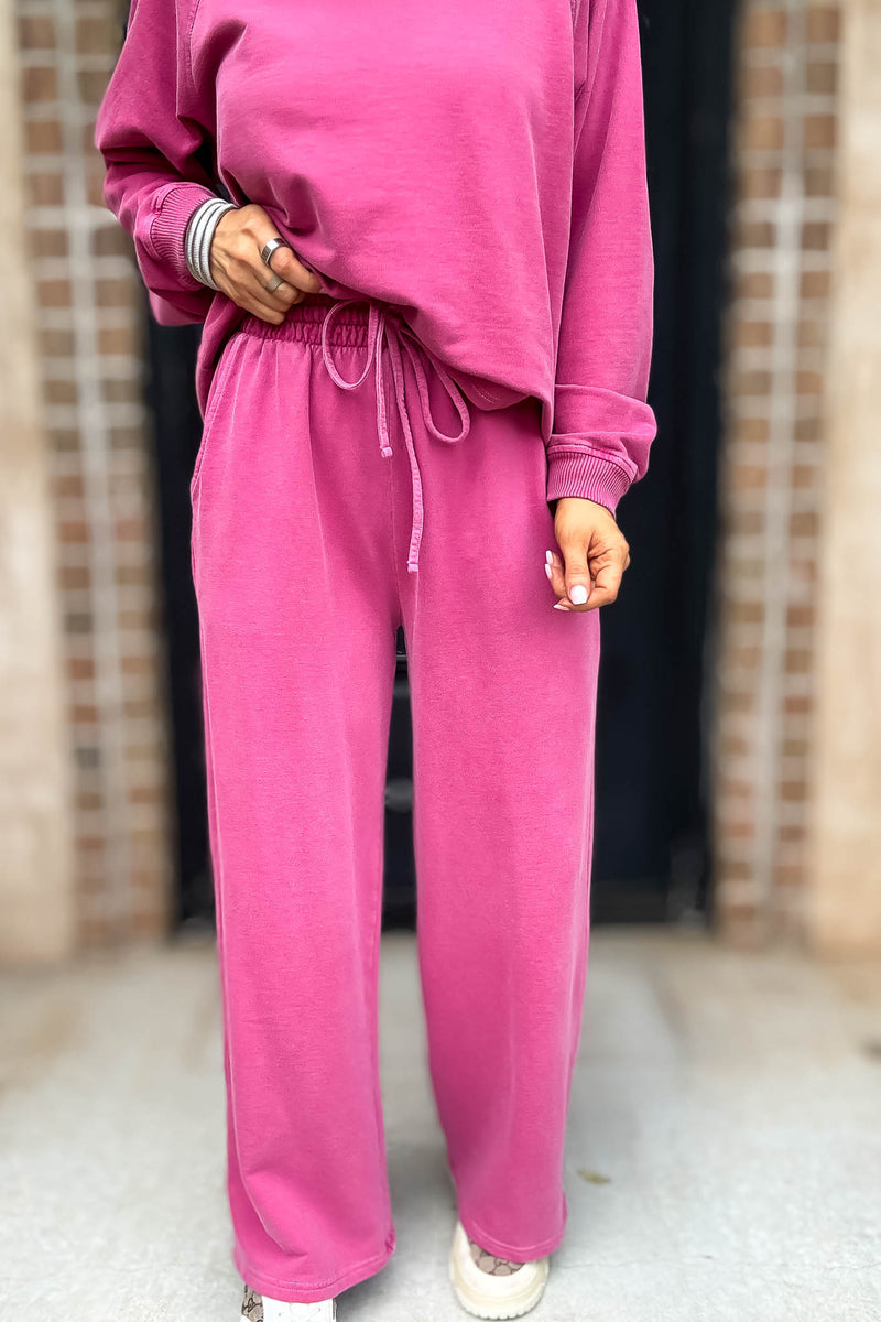 Wine Washed Terry Pants