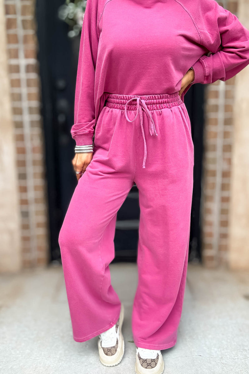 Wine Washed Terry Pants