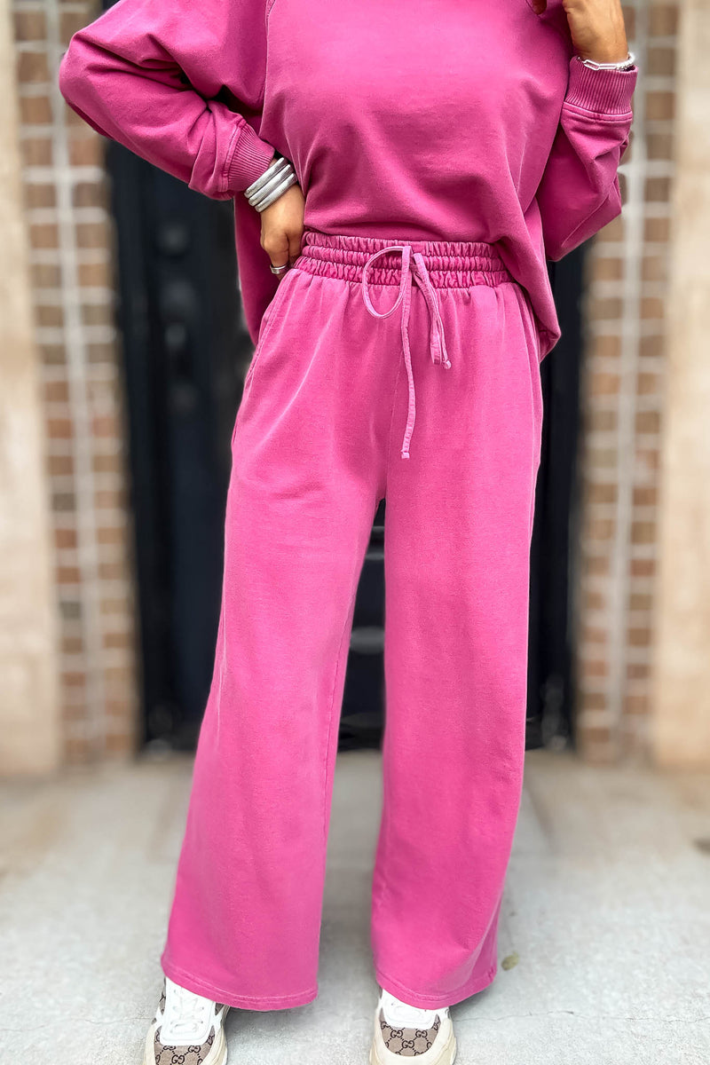 Wine Washed Terry Pants