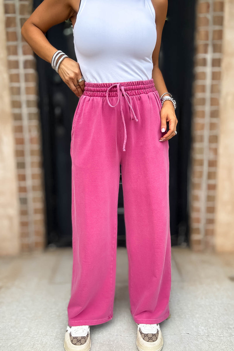 Wine Washed Terry Pants