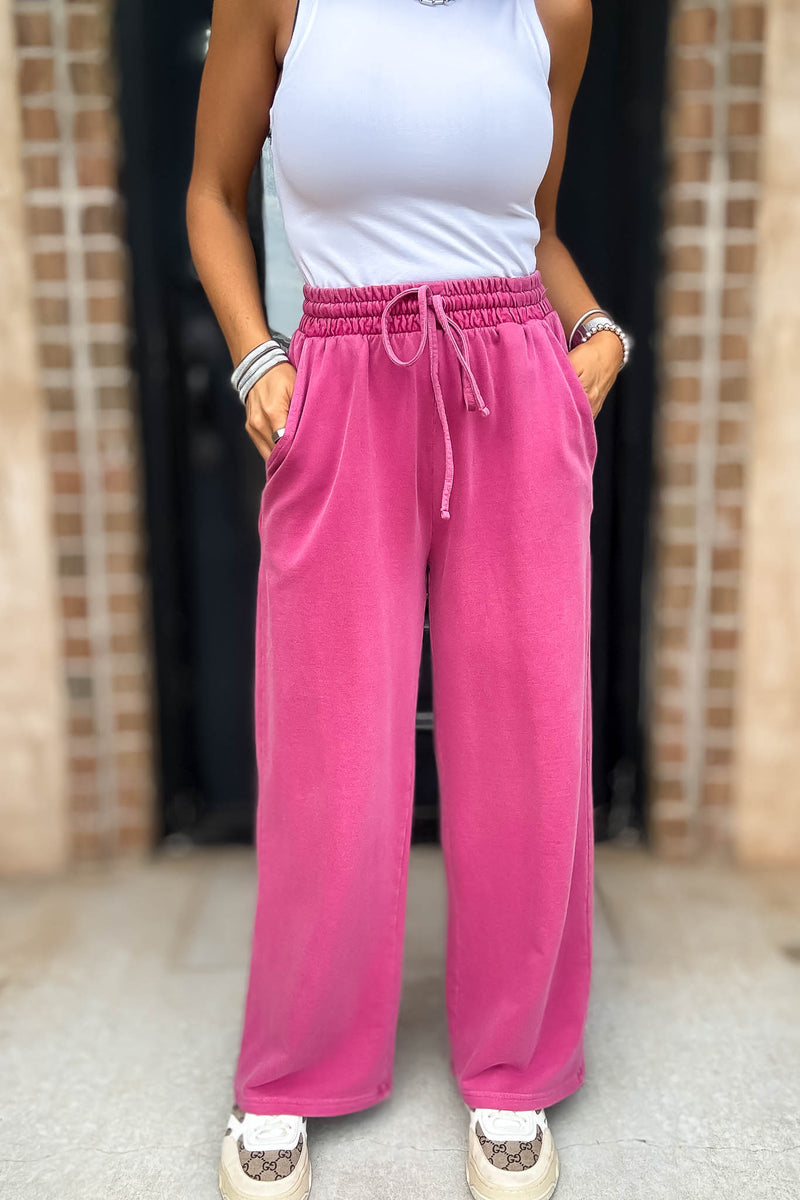 Wine Washed Terry Pants