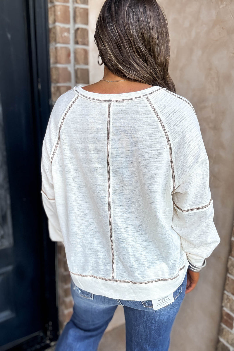 Cozy Changes Cream Dolman Sleeve Top