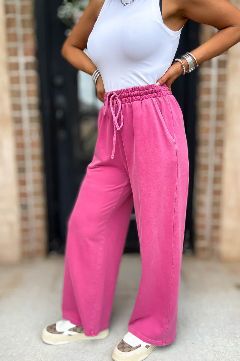 Wine Washed Terry Pants