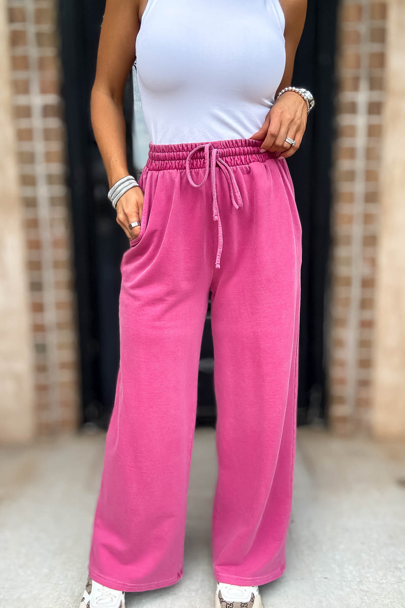 Wine Washed Terry Pants