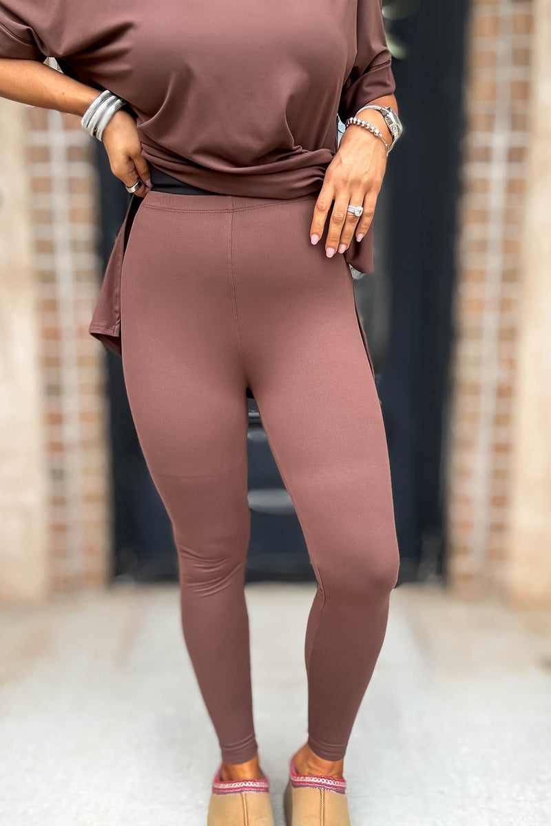 Beautiful Dreamer Brown Top And Legging Set
