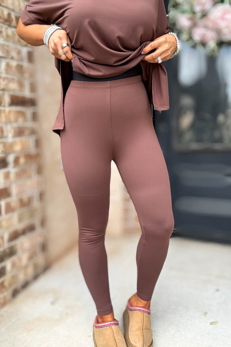 Beautiful Dreamer Brown Top And Legging Set