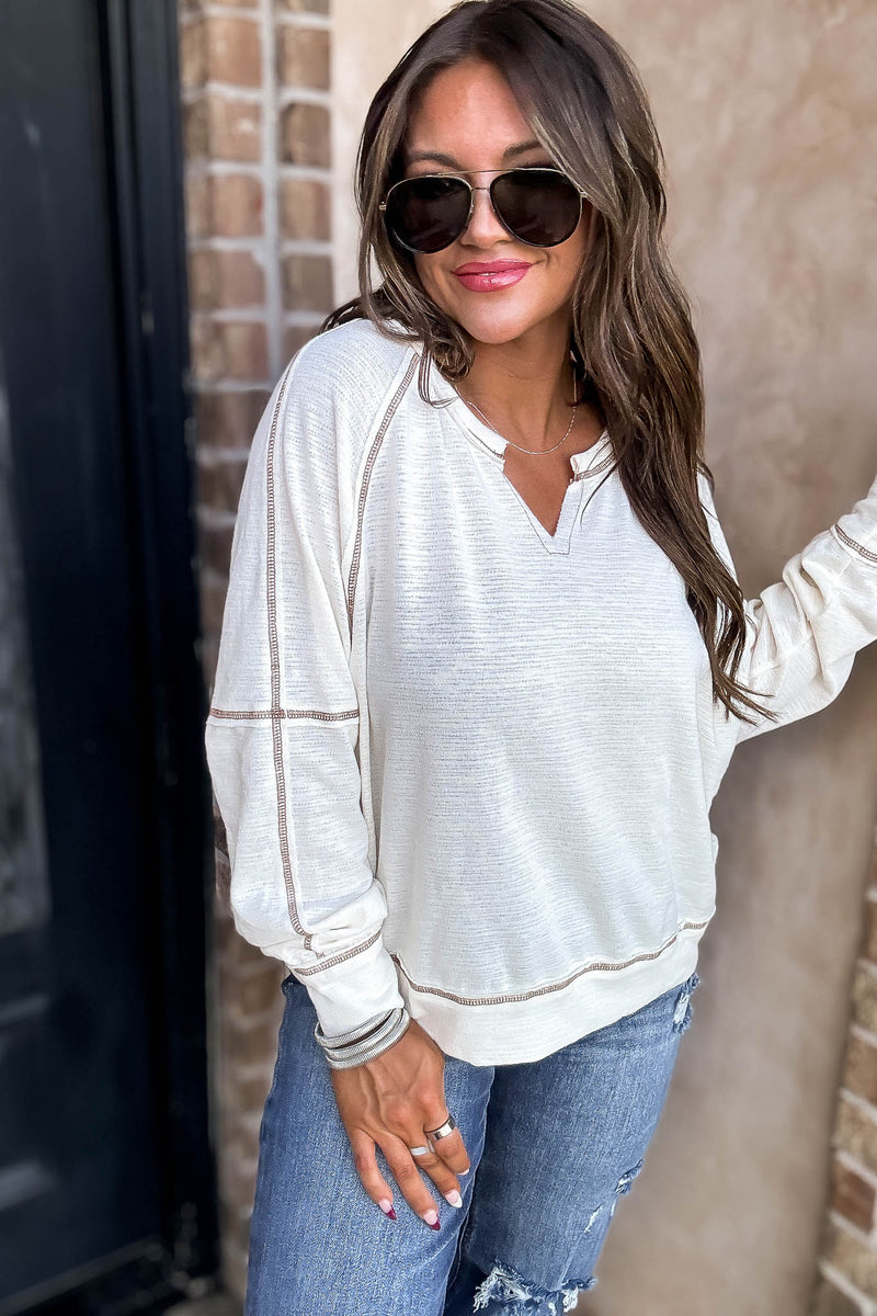 Cozy Changes Cream Dolman Sleeve Top