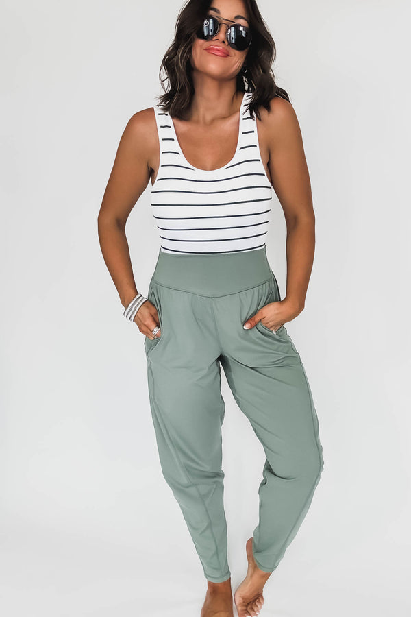 Venice Moss Flow Barrel Active Pants