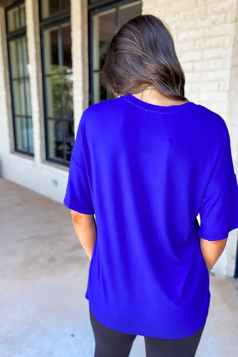 Everyday Short Sleeve Relaxed Jersey Knit Cobalt T Shirt